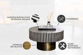 Masuta auxiliara design unicat Bone Inlay 60cm