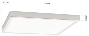 Plafoniera LED design slim LERO square 30cm 4000K argintie
