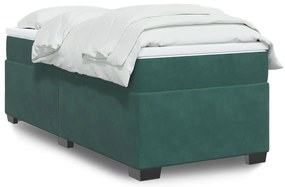 vidaXL Pat continental cu saltea, verde închis, 80x200 cm, catifea