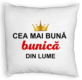 Perna Decorativa Fluffy, pentru Bunica 10, 40x40 cm, Alba, Husa Detasabila, Burduf