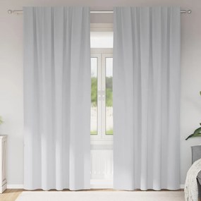 vidaXL Perdele cu perdele 2 pcs Gri deschis 225 x 140 cm Poliester