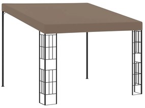 vidaXL Pavilion montat pe perete, gri taupe, 3 x 3 m, material textil