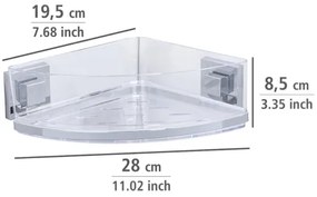 WENKO 22686100 - Poliță de colț VACUUM-LOC QUADRO ED 28 x 19,5 cm argintie/transparentă