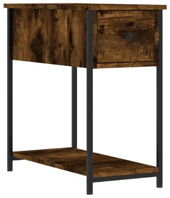 826057 vidaXL Noptieră, stejar fumuriu, 30x60x60 cm, lemn prelucrat