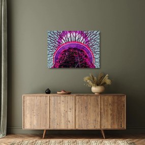 Tablou pe sticlă abstrac - crengi violete (70x50 cm)