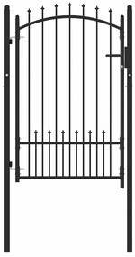 vidaXL Poartă de gard cu țepi cu blocare Negru 100 x 150 cm