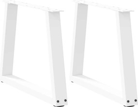 vidaXL Picioare pentru măsuță de cafea în formă de V, 2 buc., alb, 70x(42-43,3) cm, oțel