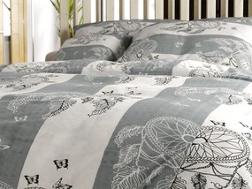 Lenjerie de pat din crep TIRLAN gri-alb Dimensiune lenjerie de pat: 70 x 90 cm | 140 x 200 cm
