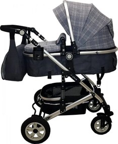 Carucior nou nascuti 3 in 1 Baby Care™ PRO 531 , geanta Bebe, Cadru Aluminiu, Amortizoare, Roti din cauciuc plin AVE, Landou, Scoica auto, Spatar