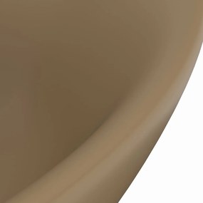 Chiuveta lux cu preaplin, crem mat, 58,5x39 cm ceramica, oval matte cream