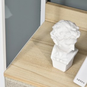 HOMCOM Comodă cameră mobilier de depozitare comodă 4 sertare din țesătură pliabile și detașabile cu rafturi deschise și cadru de metal, comodă pentru sufragerie, cameră, intrare, gri deschis | Aosom Romania