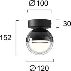 Plafonieră LED ZIREA LED/7W/230V Ø 12 cm neagră