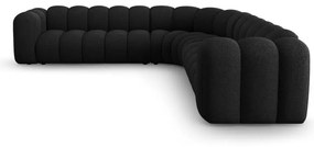 Colțar modular gri antracit cu tapițerie din chenille Lupine – Micadoni