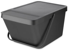 Cos depozitare sau reciclare Brabantia Sort&Go 1006310, 20 L, 22,5x45x28 cm, Stivuibil, Plastic, Gri închis