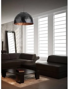 Lustră pe cablu DIAMENT 1xE27/60W/230V d. 35 cm neagră/cupru