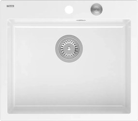 Chiuveta compozit incastrata Quadron Unique Morgan 110 alb - inox 57x50 cm