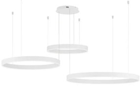 Lustra LED dimabila design circular MOTIF 3 ring alb