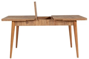 Masă de sufragerie extensibilă cu 2 scaune și bancă Vlasta (pin antlantic + bej). 1073063