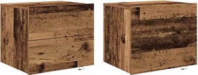 vidaXL Dulap de noapte 2 pcs Lemn vechi 50 x 39 x 41 cm Lemn compozit