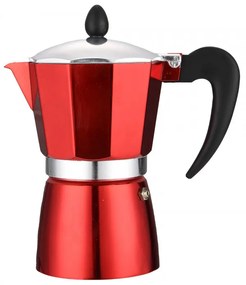 Cafetiera moka Rosberg R51173BP3, 3 cesti, 150ml, Aluminiu, Rosu