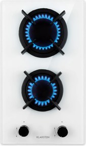 Klarstein Goldflame Domino, plită pe gaz, 2 arzătoare, arzătoare din alamă, sticlă ceramică