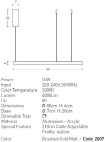 Lustra LED design modern circular ROTUNDA 80cm