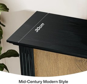 MAM24 - Masa Consola, 110 cm, masuta hol, living, dining, dormitor, Imitatie Semineu - Maro - Negru