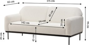 Canapea de design alba ANDERSON