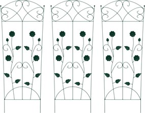 vidaXL Gard de Grădină 3 pcs Verde 110,5 x 42,5 cm Oțel