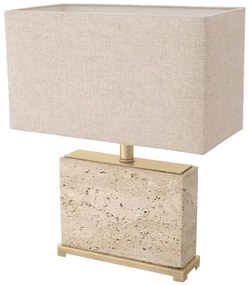 Veioza, Lampa de masa LUX cu baza din travertin Newton