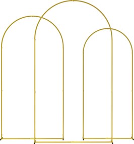 Outsunny Set de 3 Arcade de Grădină pentru Nunți, 120x40x220 cm, Auriu | Aosom Romania