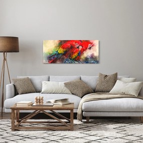 Tablou - Papagali roșii ara (120x50 cm)