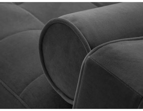 Colțar extensibil din catifea cu șezlong dreapta Milo Casa Santo, gri închis