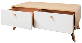 Comodă TV albă/în culoare naturală cu aspect de lemn de stejar 100x40 cm Caitlin – Støraa