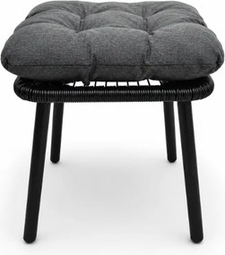 Scaun de gradina AURELO cu taburet, neagra