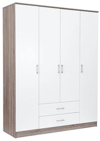 Dulap Miami 160x205 cm alb-stejar York