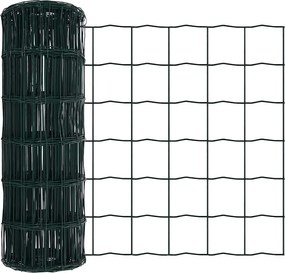 vidaXL Gard Euro Verde 0,6 x 25 m Fier acoperit cu PVC