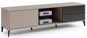 Comodă TV RONJA cu sertare, taupe/negru