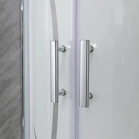 Cabină de duș curbată Spirit BAMBOO 80x80x194 cm, cu cădiță de duș din acril armat