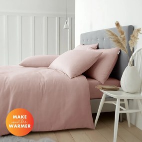Lenjerie de pat roz din bumbac pentru pat de o persoană 135x200 cm – Catherine Lansfield