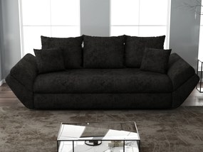 Canapea extensibilă dumonde cu ladă de depozitare si sezut confortabil din spuma high-density, Loana Enjoy Black 250x100 cm