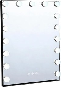 Brilagi - Oglindă de machiaj LED reglabilă HOLLYWOOD LED/15W/230V 55x70 cm neagră