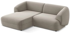 Colțar bej cu tapițerie din catifea (cu colț pe partea stângă) Moana – Makamii