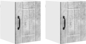 vidaXL Dulap de bucătărie Lucca 2 pcs Gri din beton 30 x 31 x 40 cm