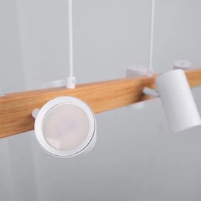 Brilagi - Lustră LED RGBW reglabilă pe cablu SELE 6xGU10/6,5W/230V alb/stejar