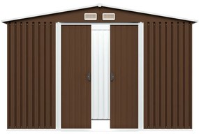 Magazie sopron metalic de gradina, maro, 257 x 205 x 178 cm, otel