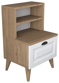 Noptieră RANI 45x74,4 cm alb/maro