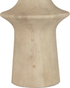 Lampadar din lemn de mango și in, natur, cu picior strunjit și abajur cilindric, finisaj natural, 171 x 52 cm, „Talloires”