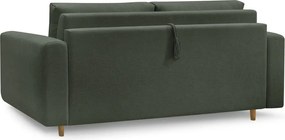 Canapea verde pentru dormitul zilnic/extensibilă 200 cm Cocoone – Bobochic Paris