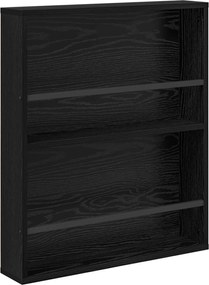 vidaXL Raft pentru reviste Stejar Negru 60 x 12 x 70 cm Lemn compozit